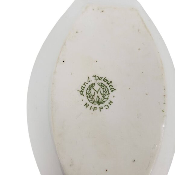 Nippon Salt Dish Set Rose Bud Pattern Bone China Gold Trim Vintage Made in Japan - Picture 7 of 9